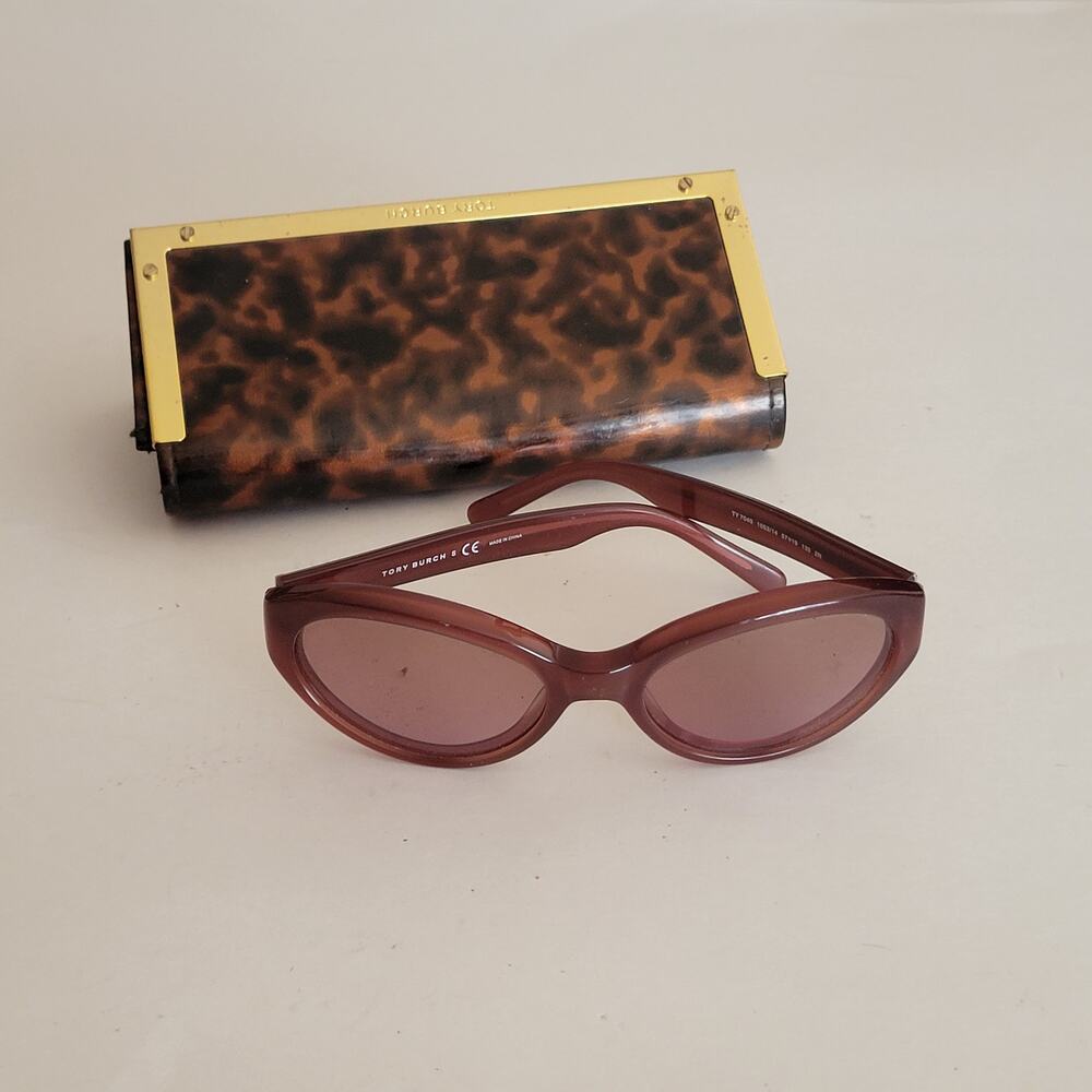 Tory Burch TY 7040 Sunglasses Burgundy Oval Cat Eye 1053/14 57x19x135 w/Case